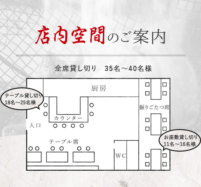 店内空間のご案内